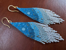 Load image into Gallery viewer, "Shimmering Sky" Handwoven Beaded Earrings