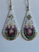Load image into Gallery viewer, "Clear Flower" Handwoven Beaded Earrings