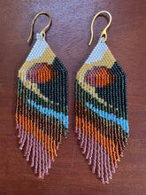 Load image into Gallery viewer, "Gemstone Sunset" Handwoven Beaded Earrings