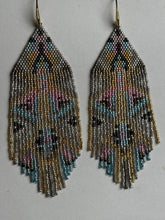Load image into Gallery viewer, "Luminous Fractals" Handwoven Beaded Earrings