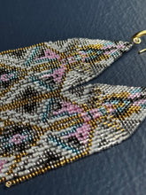 Load image into Gallery viewer, "Luminous Fractals" Handwoven Beaded Earrings