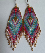 Load image into Gallery viewer, “Heart Portal" Handwoven Beaded Earrings