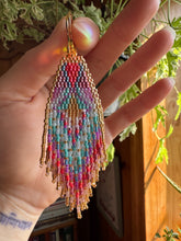 Load image into Gallery viewer, “Heart Portal" Handwoven Beaded Earrings