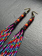 Load image into Gallery viewer, "Rainbow Fiesta" Peyote Tube Handwoven Beaded Earrings