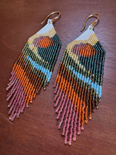 Load image into Gallery viewer, "Gemstone Sunset" Handwoven Beaded Earrings