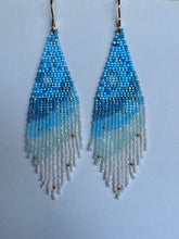 Load image into Gallery viewer, "Shimmering Sky" Handwoven Beaded Earrings