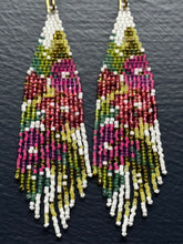 Load image into Gallery viewer, "Purple Robe Black Locust" Handwoven Beaded Earrings