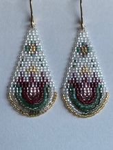 Load image into Gallery viewer, &quot;Clear Flower&quot; Handwoven Beaded Earrings
