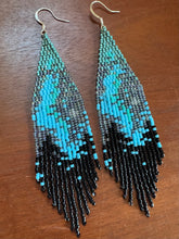 Load image into Gallery viewer, &quot;Aurora Over Treetops&quot; Handwoven Beaded Earrings
