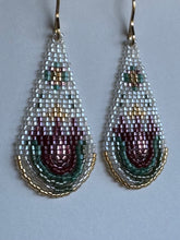 Load image into Gallery viewer, &quot;Clear Flower&quot; Handwoven Beaded Earrings
