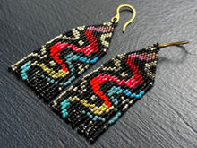 Load image into Gallery viewer, "Cosmic Serpent" Handwoven Beaded Earrings
