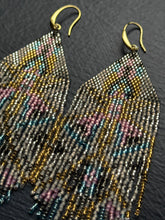 Load image into Gallery viewer, "Luminous Fractals" Handwoven Beaded Earrings
