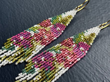 Load image into Gallery viewer, "Purple Robe Black Locust" Handwoven Beaded Earrings
