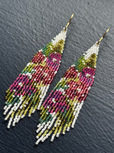 Load image into Gallery viewer, "Purple Robe Black Locust" Handwoven Beaded Earrings
