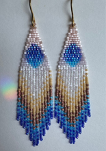 Load image into Gallery viewer, “Blue Aura of Protection&quot; Handwoven Beaded Earrings

