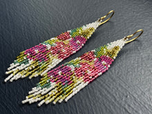 Load image into Gallery viewer, "Purple Robe Black Locust" Handwoven Beaded Earrings
