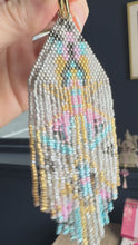 Load and play video in Gallery viewer, "Luminous Fractals" Handwoven Beaded Earrings
