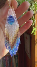 Load and play video in Gallery viewer, “Blue Aura of Protection&quot; Handwoven Beaded Earrings
