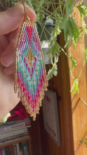 Load and play video in Gallery viewer, “Heart Portal&quot; Handwoven Beaded Earrings
