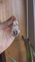 Load and play video in Gallery viewer, &quot;Clear Flower&quot; Handwoven Beaded Earrings
