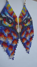 Load and play video in Gallery viewer, &quot;Spirit Owl&quot; Handwoven Beaded Earrings
